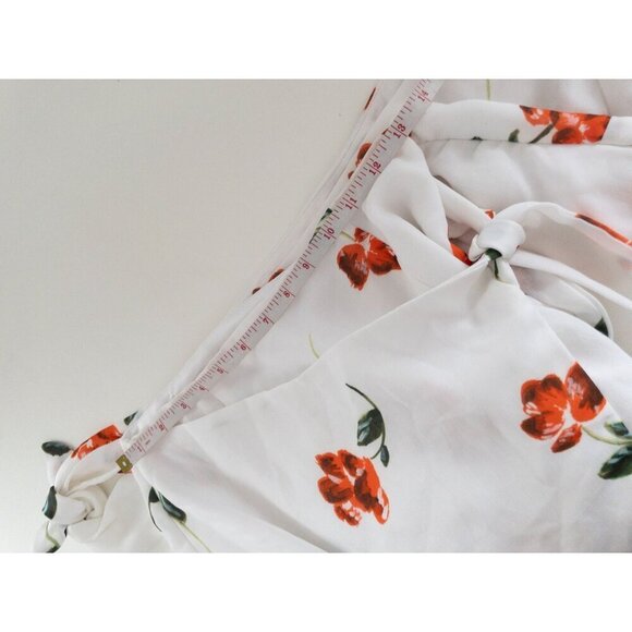 Sabo Skirt Floral Red Dress One Shoulder Cut Out Waist Size S Summer Dress - Picture 7 of 13